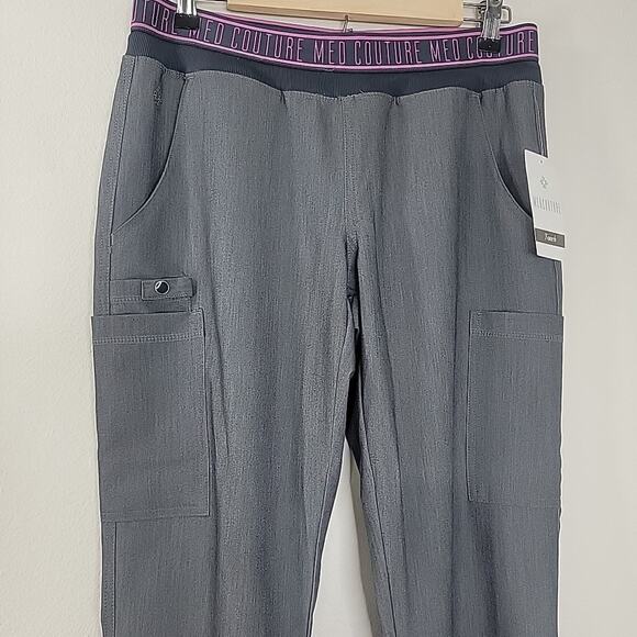 Med Couture Touch Scrub Pants Women’s Small NWT Gray Elastic Waist Pockets - Picture 3 of 10